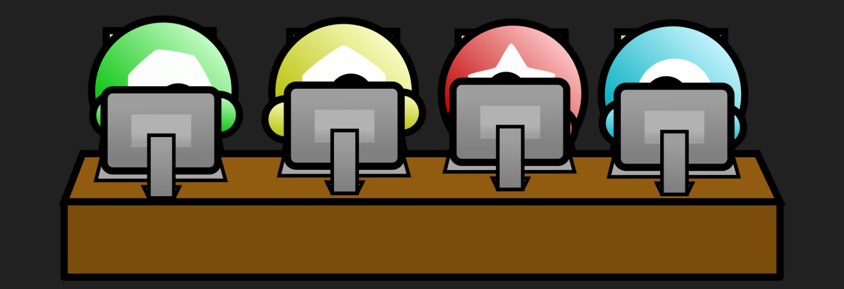 Omos working on computers